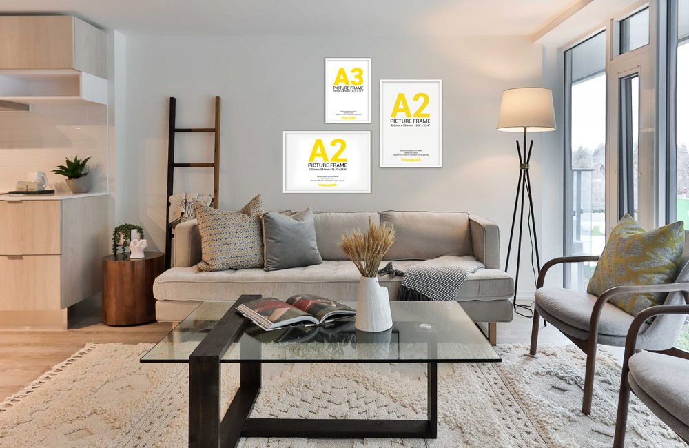 Create a feature wall with our wall picture frames set that come with a variety of pack sizes and templates